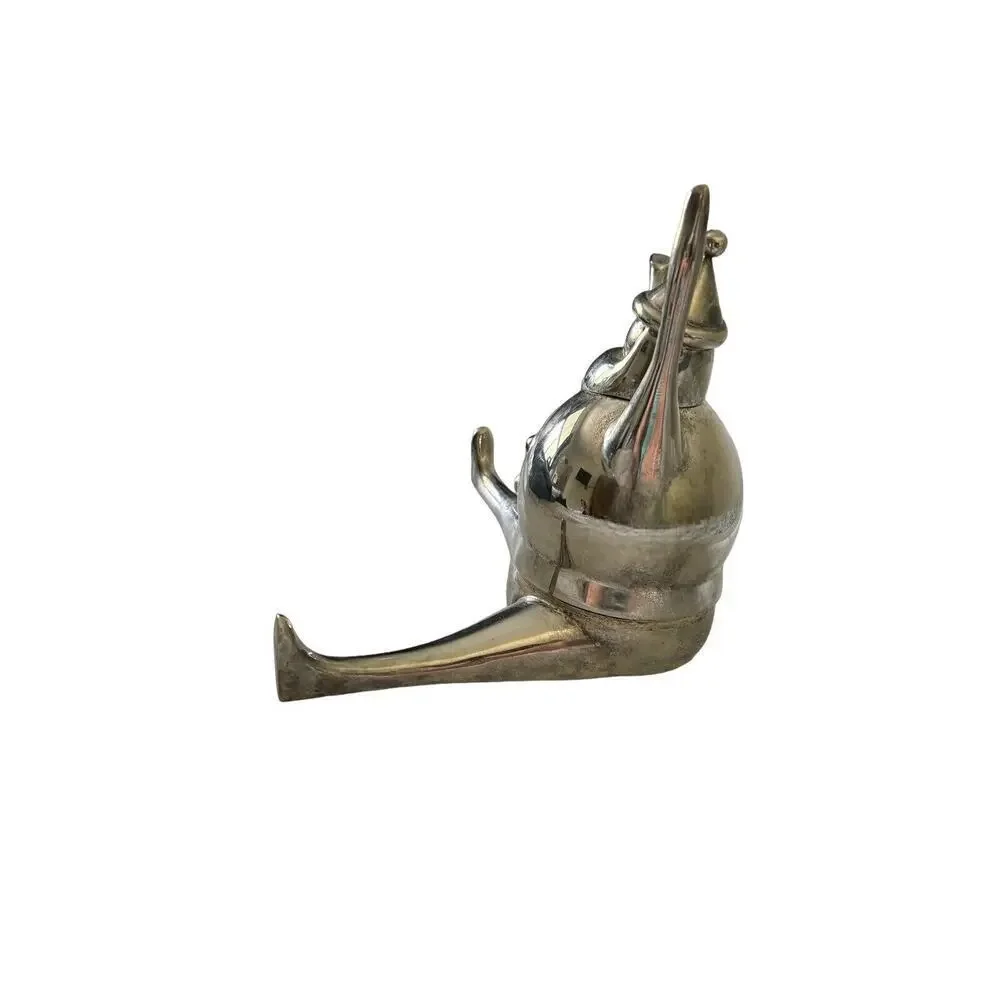 Pottery Barn Silver Plated Deco Santa Christmas Stocking Holder